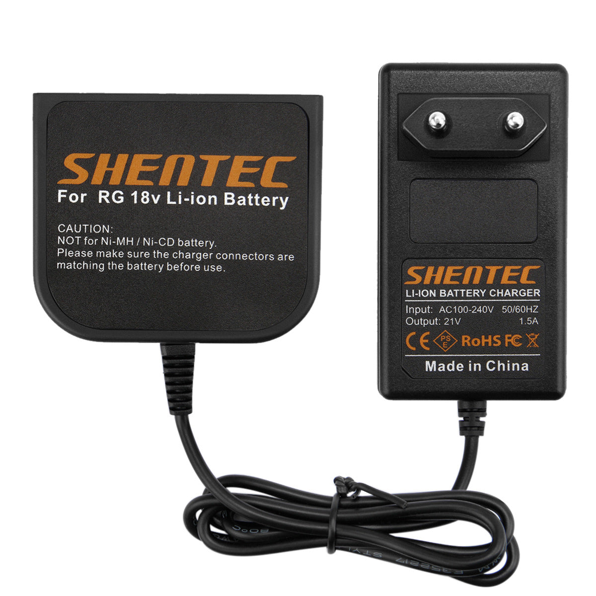 SHENTEC Cargador de batería de ion de litio 18V para AEG M1830R B1820R L1815R B1830R BUS18X B1814G BX18