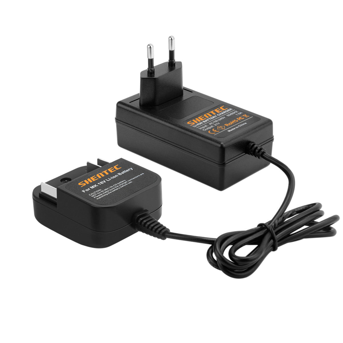 SHENTEC Cargador de batería de iones de litio para Makita BL1830 LXT400 BL1815 BL1840 194205-3 BL1850