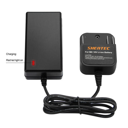 SHENTEC Cargador de batería de iones de litio para Makita BL1830 LXT400 BL1815 BL1840 194205-3 BL1850