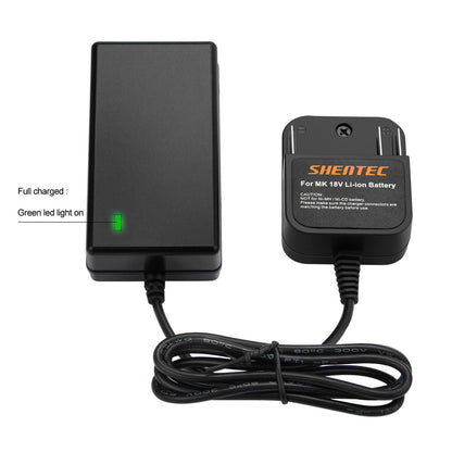 SHENTEC Cargador de batería de iones de litio para Makita BL1830 LXT400 BL1815 BL1840 194205-3 BL1850
