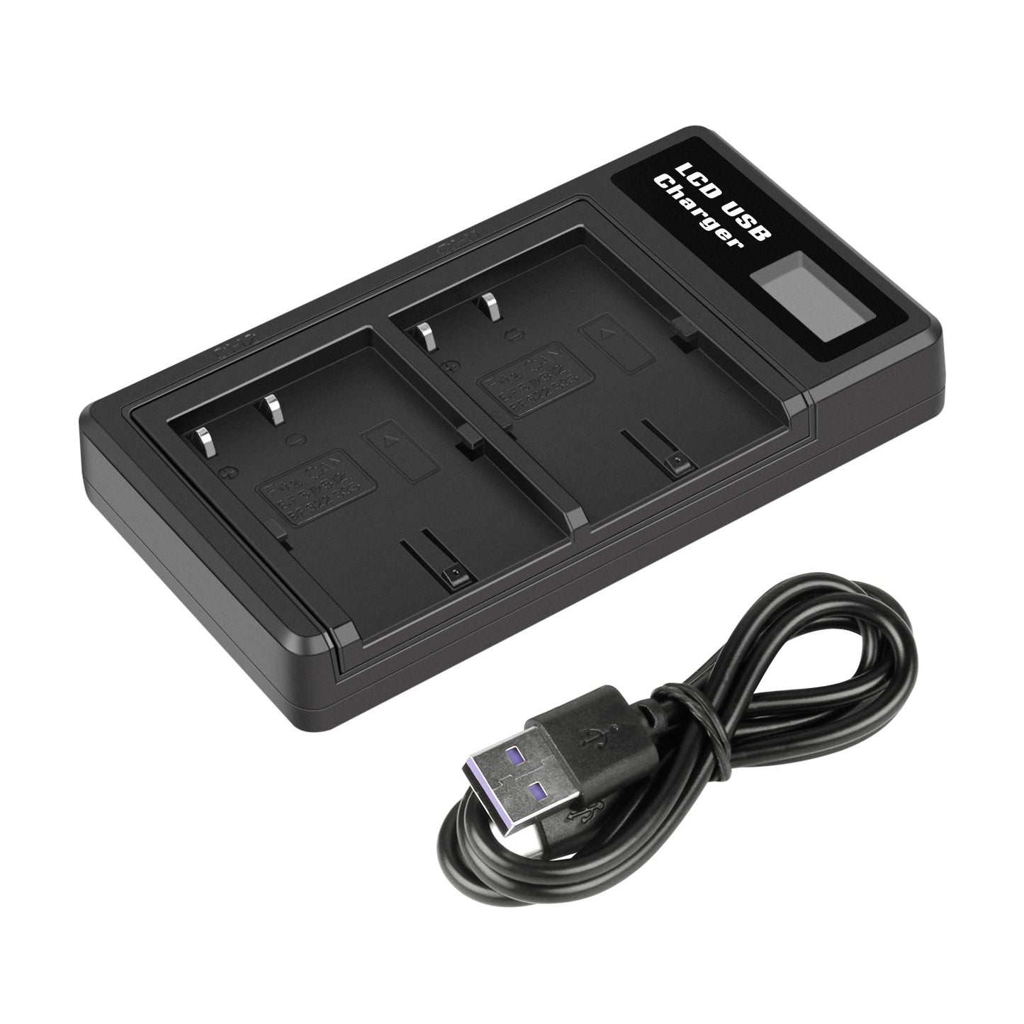 2x Batería BP-511 y Cargador Doble con LCD para Canon EOS 40D 50D BP-511A 300D 20D 30D