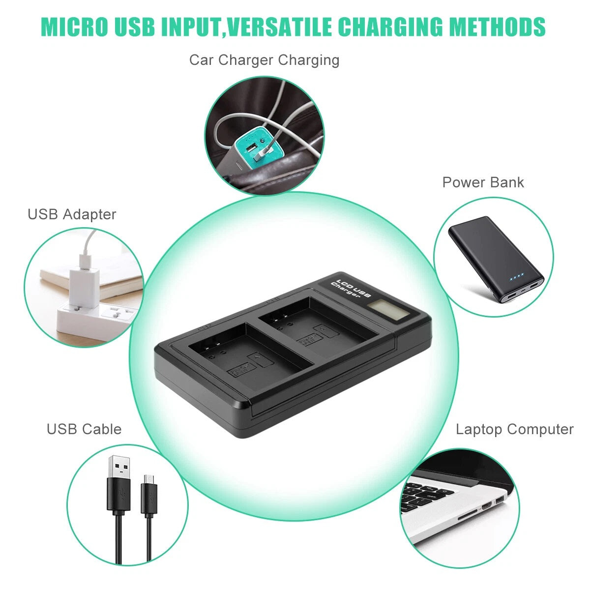 2x Batería LP-E12 + Cargador para Canon EOS M M10 M50 PowerShot SX70