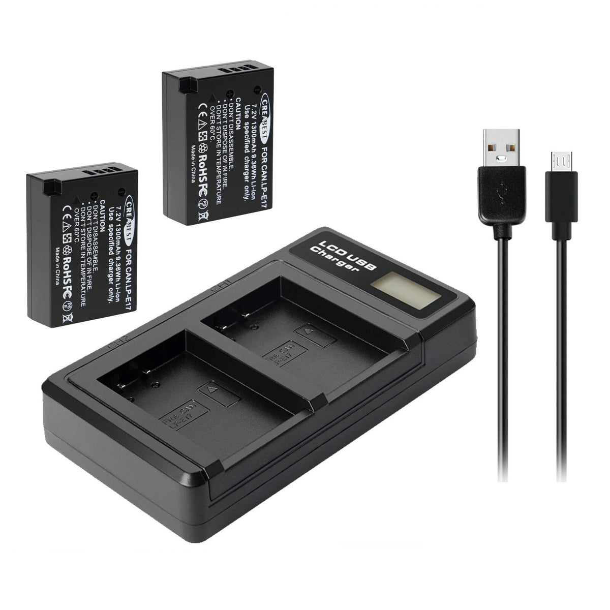 2x LP-E17 Batería+Cargador Para Canon M3 200D 250D 750D 850D 800D X8i X9 77D M6 M5