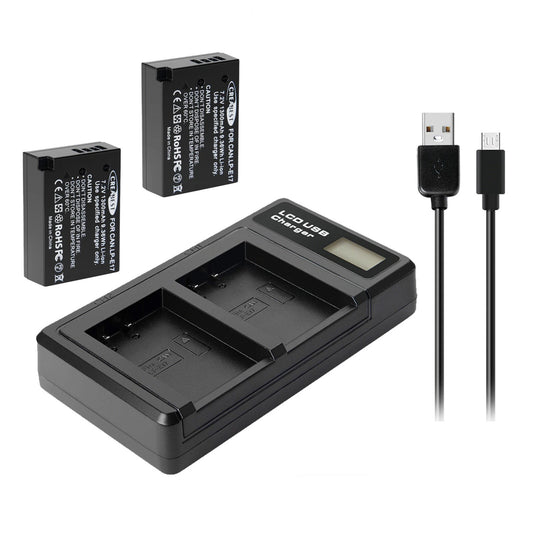2x LP-E17 Batería+Cargador Para Canon M3 200D 250D 750D 850D 800D X8i X9 77D M6 M5