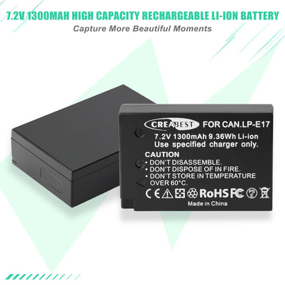 2x LP-E17 Batería+Cargador Para Canon M3 200D 250D 750D 850D 800D X8i X9 77D M6 M5