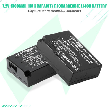 2x LP-E17 Batería+Cargador Para Canon M3 200D 250D 750D 850D 800D X8i X9 77D M6 M5