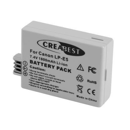 2× Batería LP-E5 1800mAh para Canon EOS 450D 500D 1000D Rebel T1i Xs Kiss X3 X2
