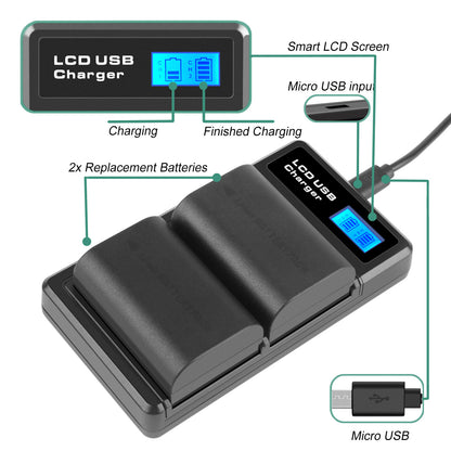 2xLP-E6 LP-E6N Batería + Cargador Doble Para Canon EOS 90D 5D Mark III IV 80D 60D 70D