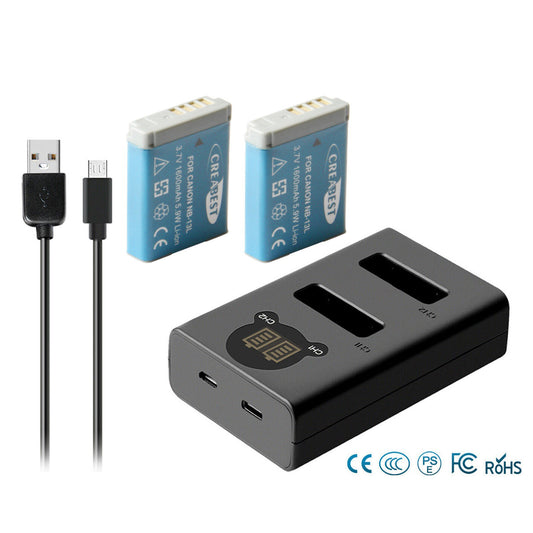 2x batería NB-13L + cargador LCD para Canon PowerShot SX620 HS G5X G7X Mark III II