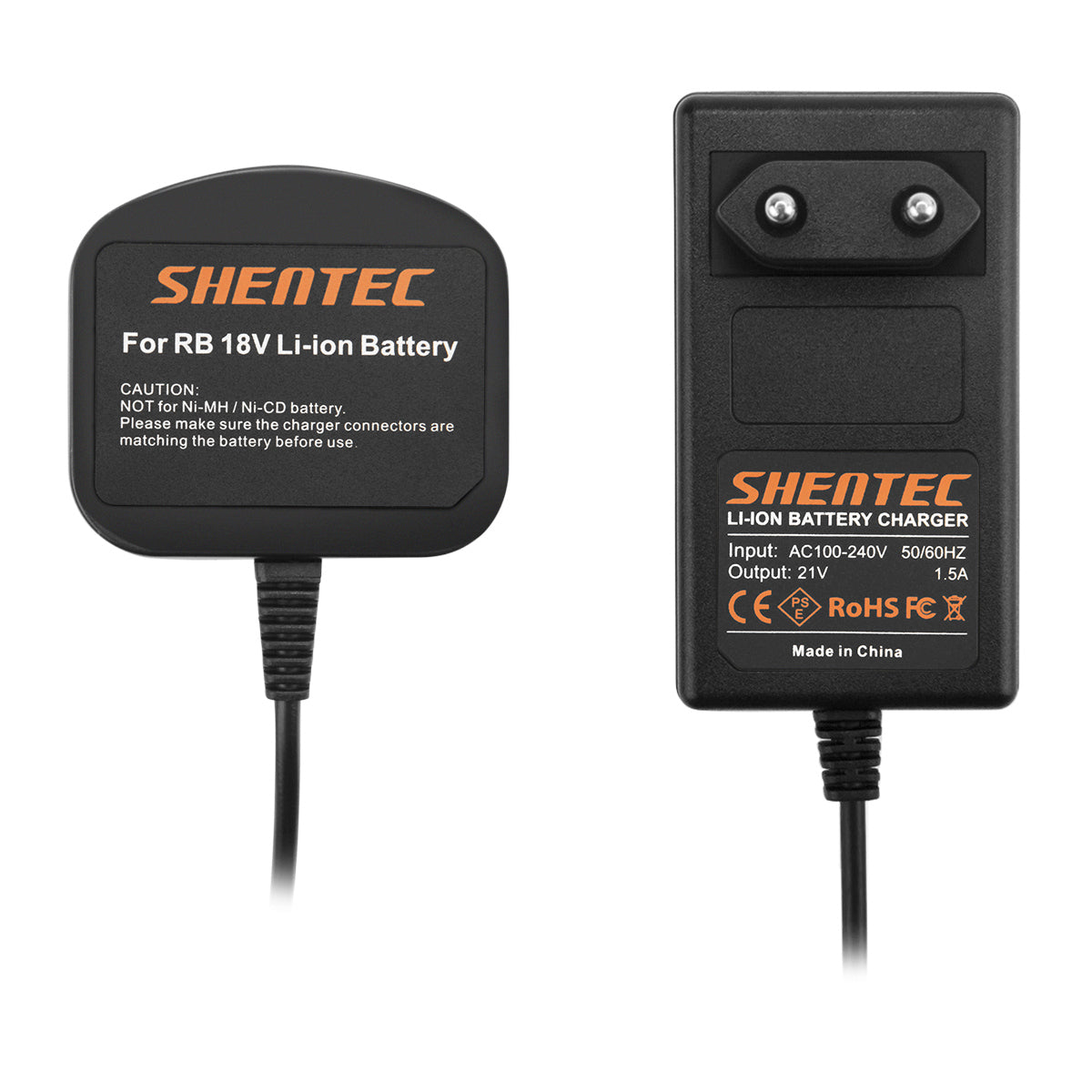 SHENTEC Cargador de batería de 18V para RYOBI BPL18151/P105/P106/P108/P102/CMD-1802/CMI-1802