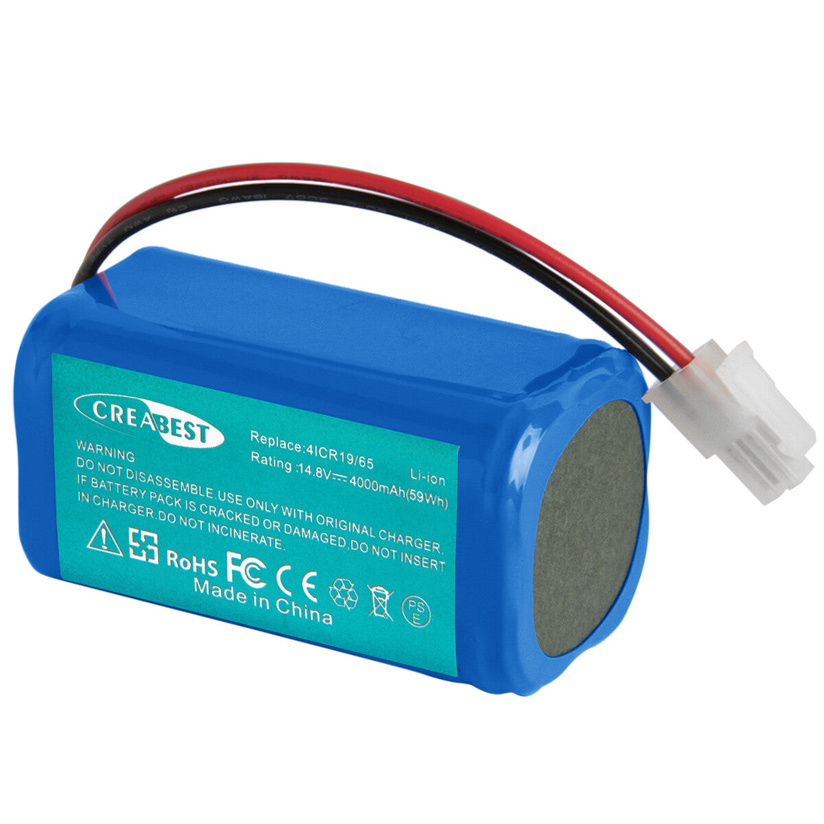 SHENTEC Batería de iones de litio 14.8V 4Ah para Ecovacs Deebot CR130 CEN 540 4ICR19/65 Dibea V870