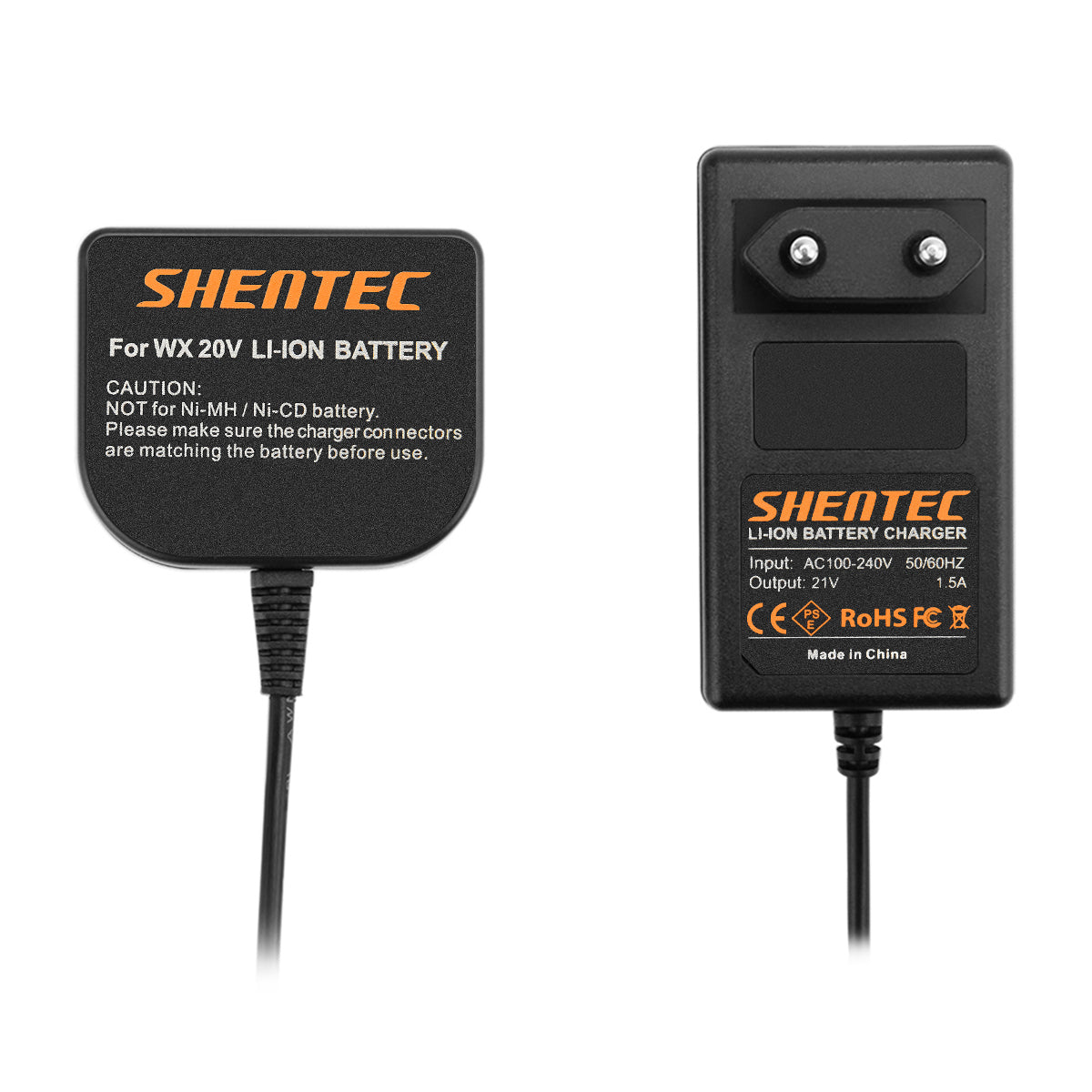 SHENTEC Cargador De Batería Li-ion Para Worx 20V WX678 WG259 WX390.1 WX393.3 WG549E.9 WA3551.1