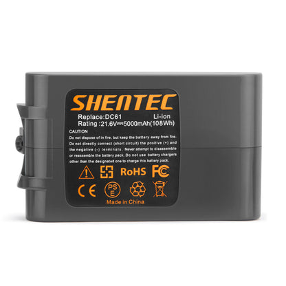 SHENTEC Batería de repuesto Li-ion 21.6V 5000mAh para Dyson V6 DC58 DC72 DC61 DC62 DC74 DC59 965874-02