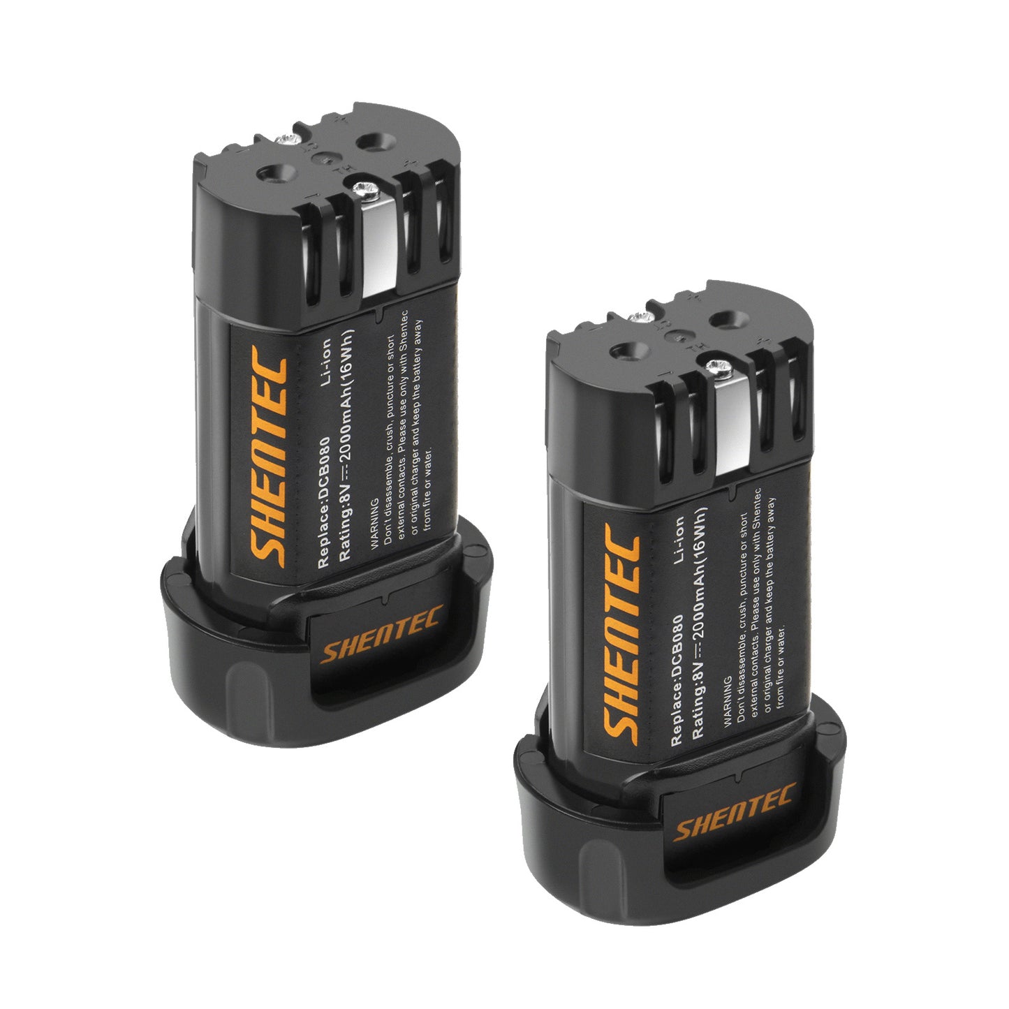SHENTEC Paquete de 2 Baterías de Repuesto 2000mAh 8-Volt Compatible con DEWALT