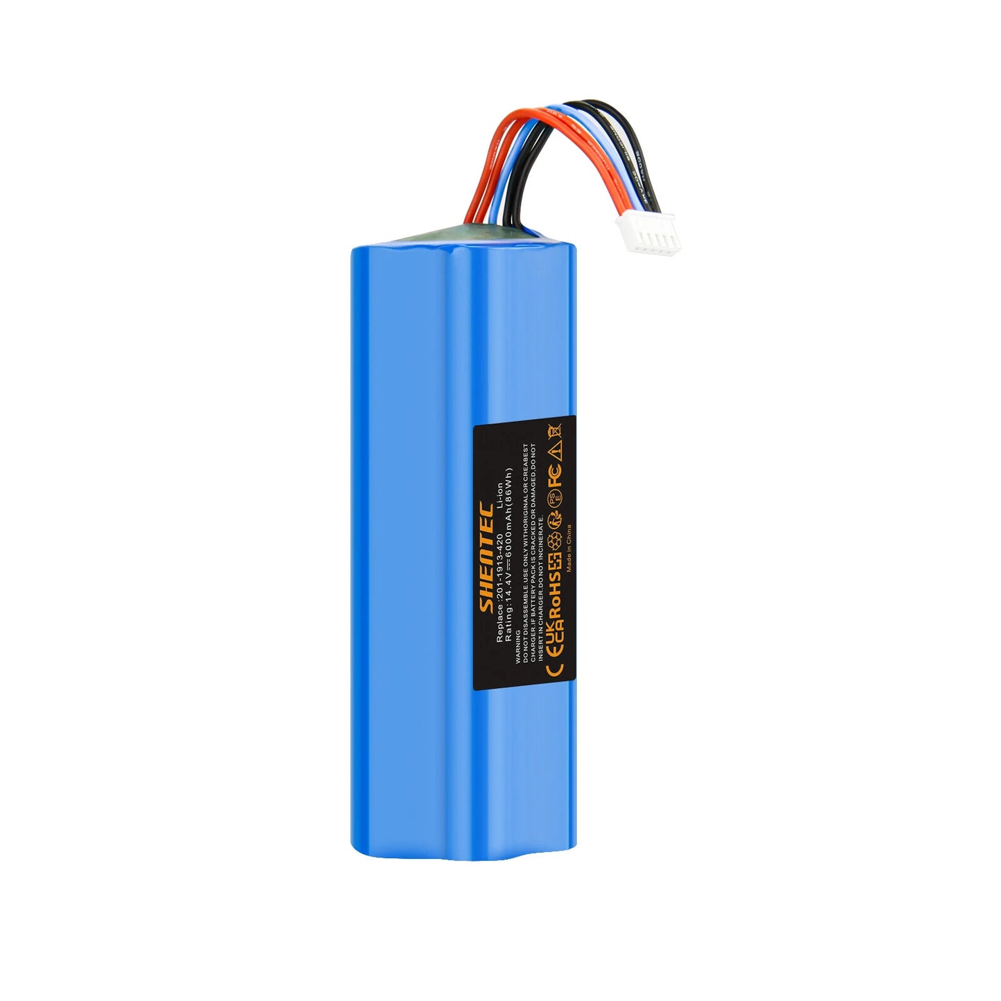 SHENTEC Batería Li-ion 2x6Ah 14.4V para Ecovacs 201-1913-4200 S10-Li-144-5200 DBX11-11/21