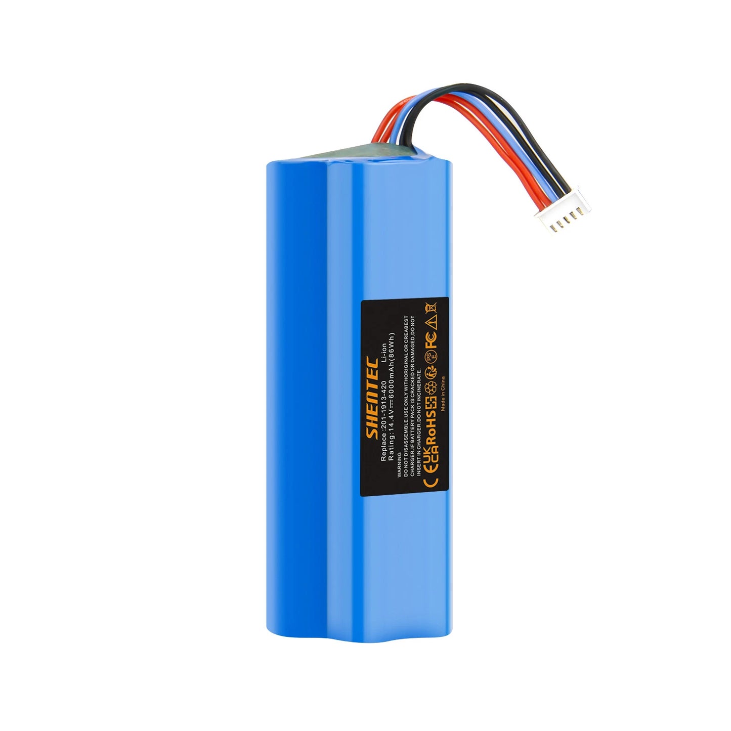 SHENTEC Batería Li-ion 2x6Ah 14.4V para Ecovacs 201-1913-4200 S10-Li-144-5200 DBX11-11/21