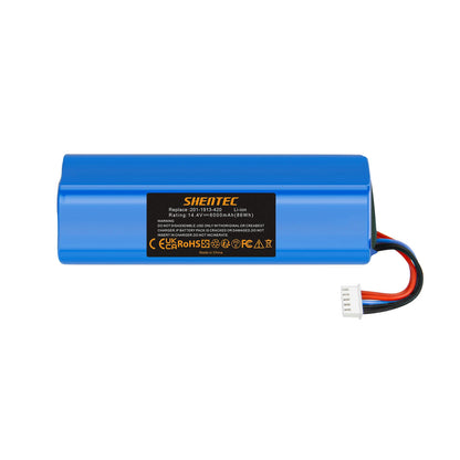 SHENTEC Batería Li-ion 2x6Ah 14.4V para Ecovacs 201-1913-4200 S10-Li-144-5200 DBX11-11/21