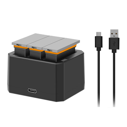 3x Baterías De 1350mAh + Cargador USB Rápido De 3 Canales Para DJI Osmo AB1 P01 PT1 Action