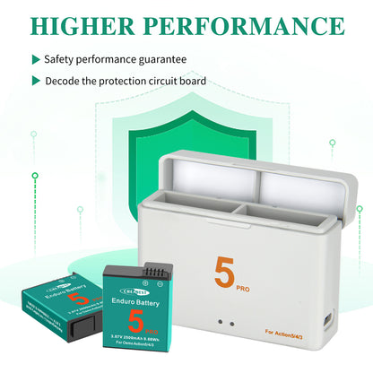 2x Batería Y Cargador Para DJI Osmo Action 5 Pro, Action 4 Y Action 3