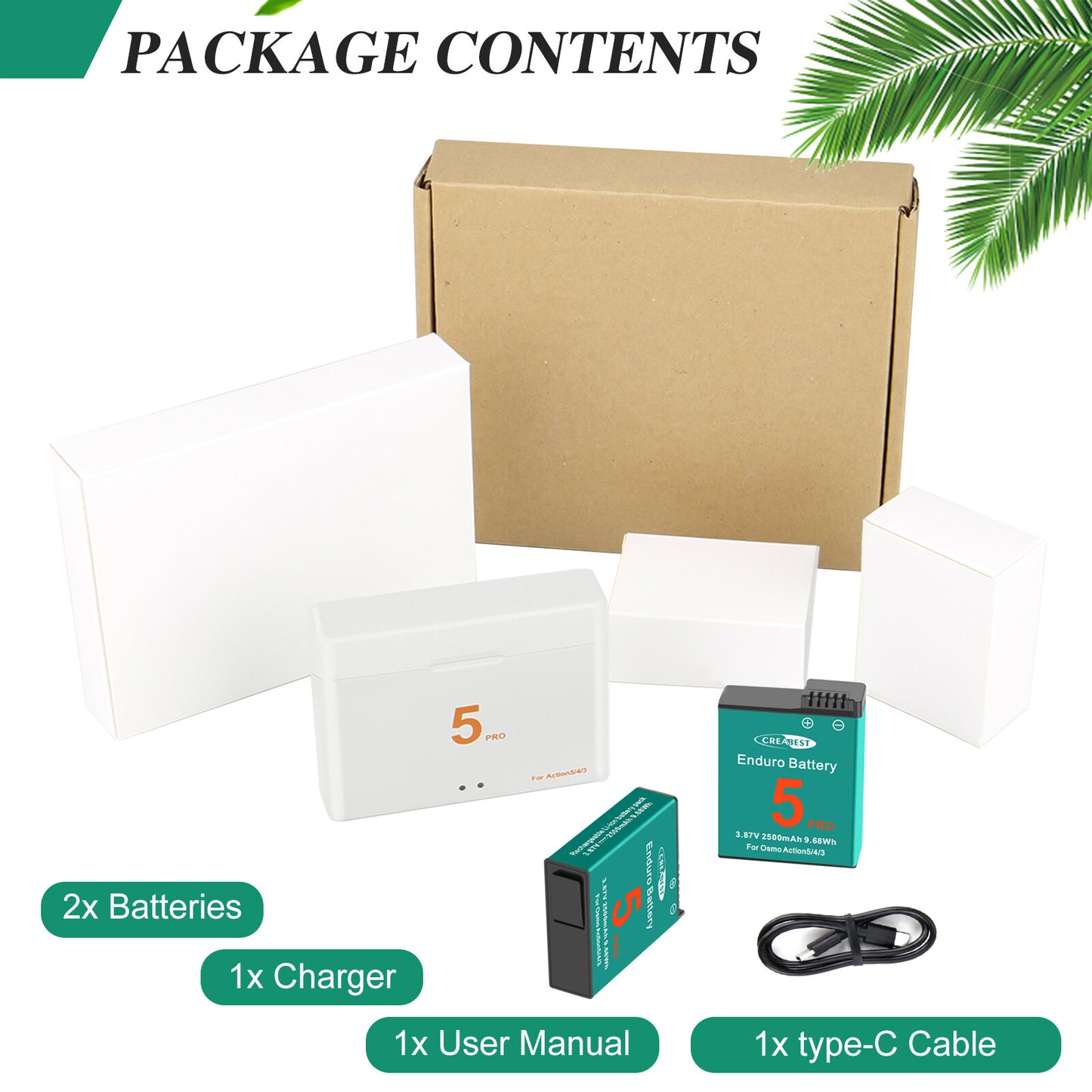 2x Batería Y Cargador Para DJI Osmo Action 5 Pro, Action 4 Y Action 3