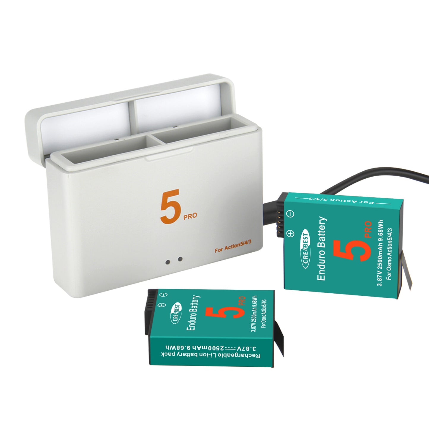 2x Batería Y Cargador Para DJI Osmo Action 5 Pro, Action 4 Y Action 3
