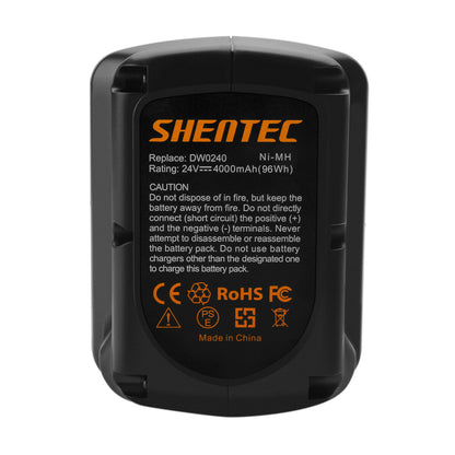 SHENTEC 24V 4000mAh Ni-MH Batería de repuesto para Dewalt DE-24 DE0240 DE0241 DE0243 DW0242 DW0240 DW007