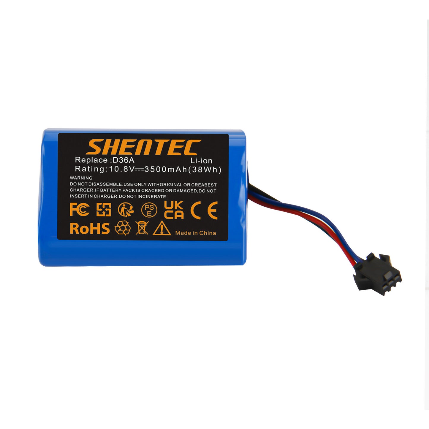 SHENTEC 3.5Ah 10.8V Li-Ion Batería de Repuesto para Ecovacs DA60, Darfon ZJ1450, Ecovacs D36A, D36B, DA60