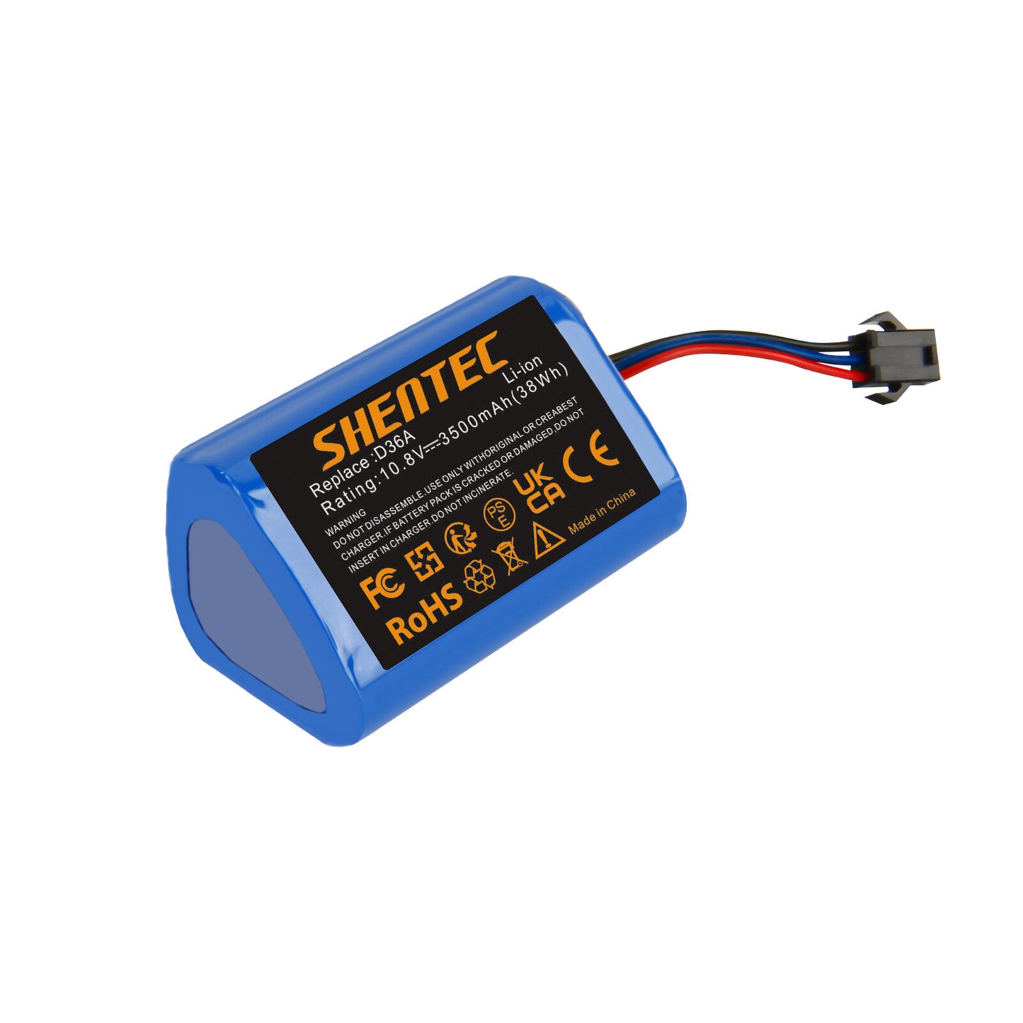 SHENTEC 3.5Ah 10.8V Li-Ion Batería de Repuesto para Ecovacs DA60, Darfon ZJ1450, Ecovacs D36A, D36B, DA60