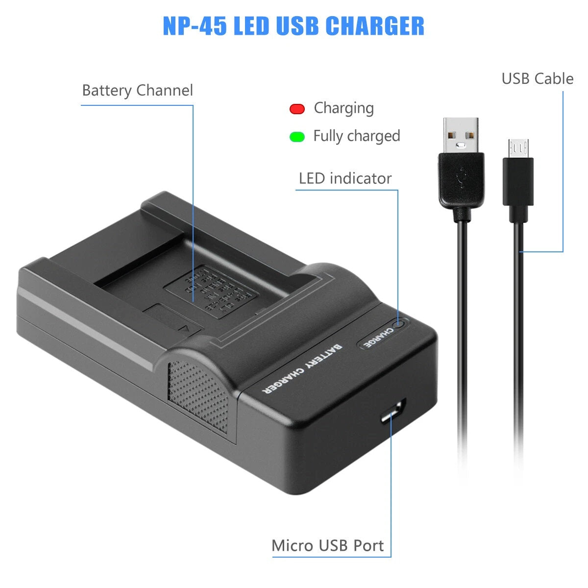 SHENTEC Batería 3.6V 1200mAh para Fujifilm NP-45, Olympus, Nikon EN-EL10 + Cargador