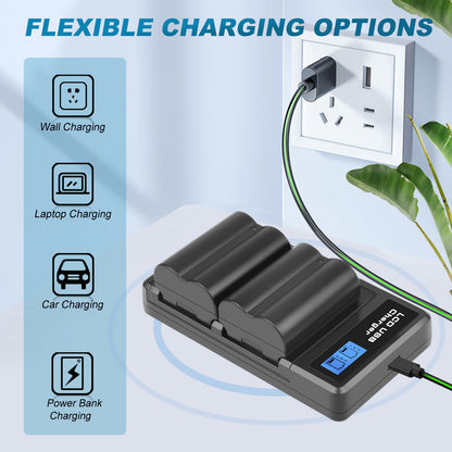 2x Baterías NP-W235 + Cargador Doble para Fujifilm GFX 100S 50S II X-H2S X-T5 XT4 X-T4