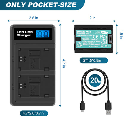 2x Baterías NP-W235 + Cargador Doble para Fujifilm GFX 100S 50S II X-H2S X-T5 XT4 X-T4