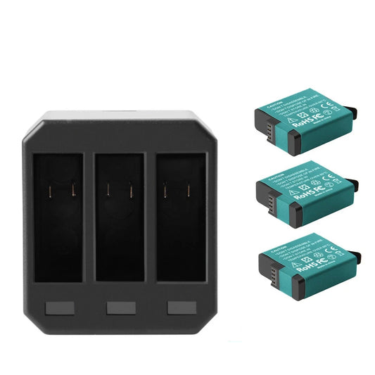 3Pcs Baterías AHDBT-501 601 701 Para GoPro HERO 7 Hero 6 5 Black + Cargador Triple