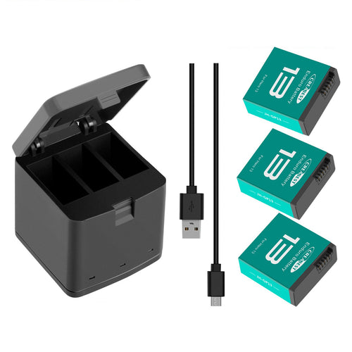3x JH-GP13 Batería Enduro + caja de almacenamiento con cargador de tres canales para GoPro Hero 13