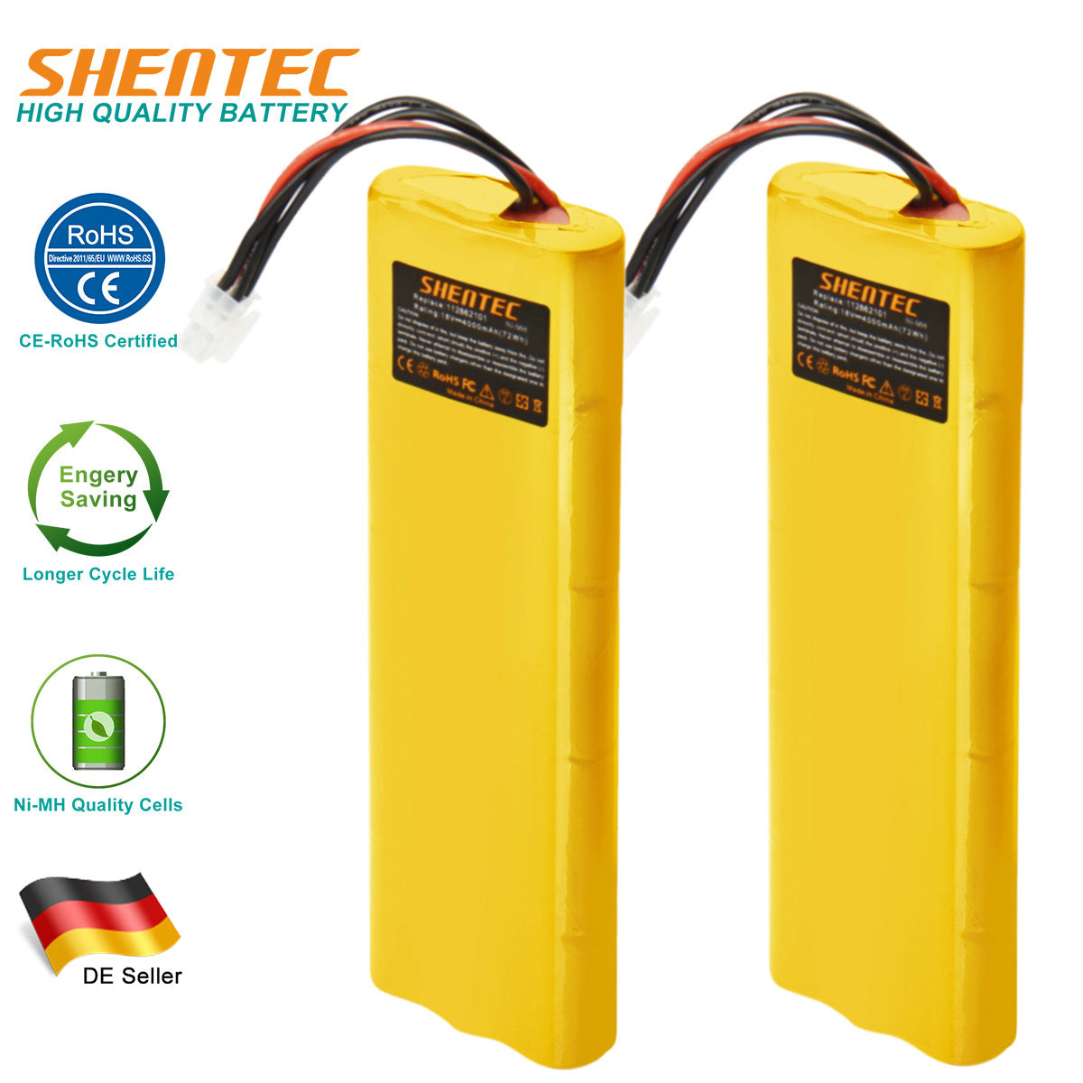 SHENTEC 2x 4000mAh 18V Ni-MH Batería Para Husqvarna Automóvil 210C 220AC 230ACX G2 2004-2006
