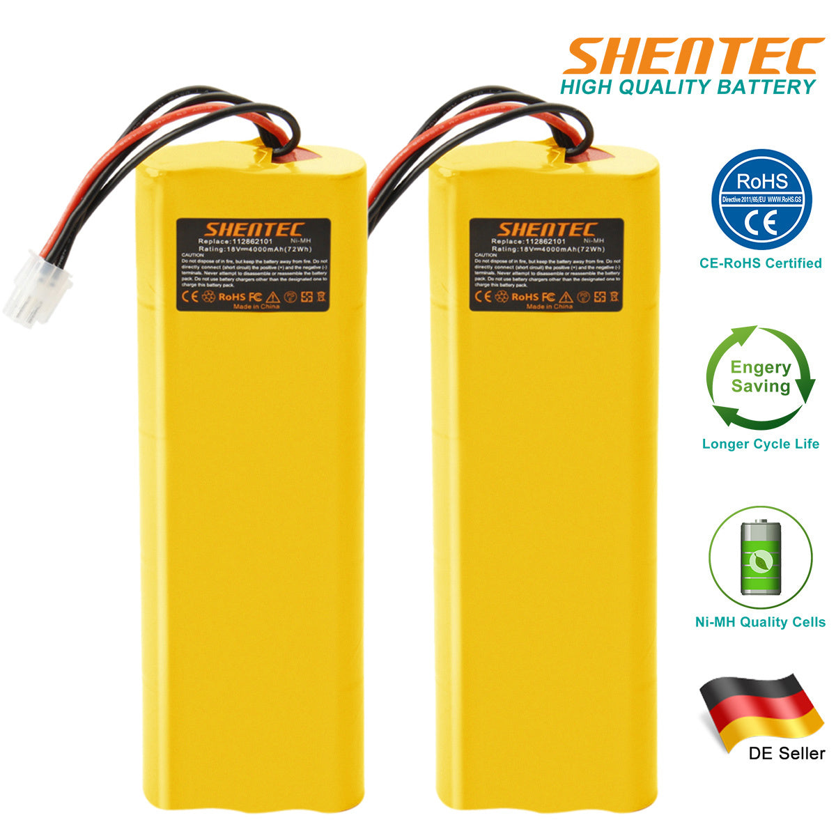 SHENTEC 2x 4000mAh 18V Ni-MH Batería Para Husqvarna Automóvil 210C 220AC 230ACX G2 2004-2006