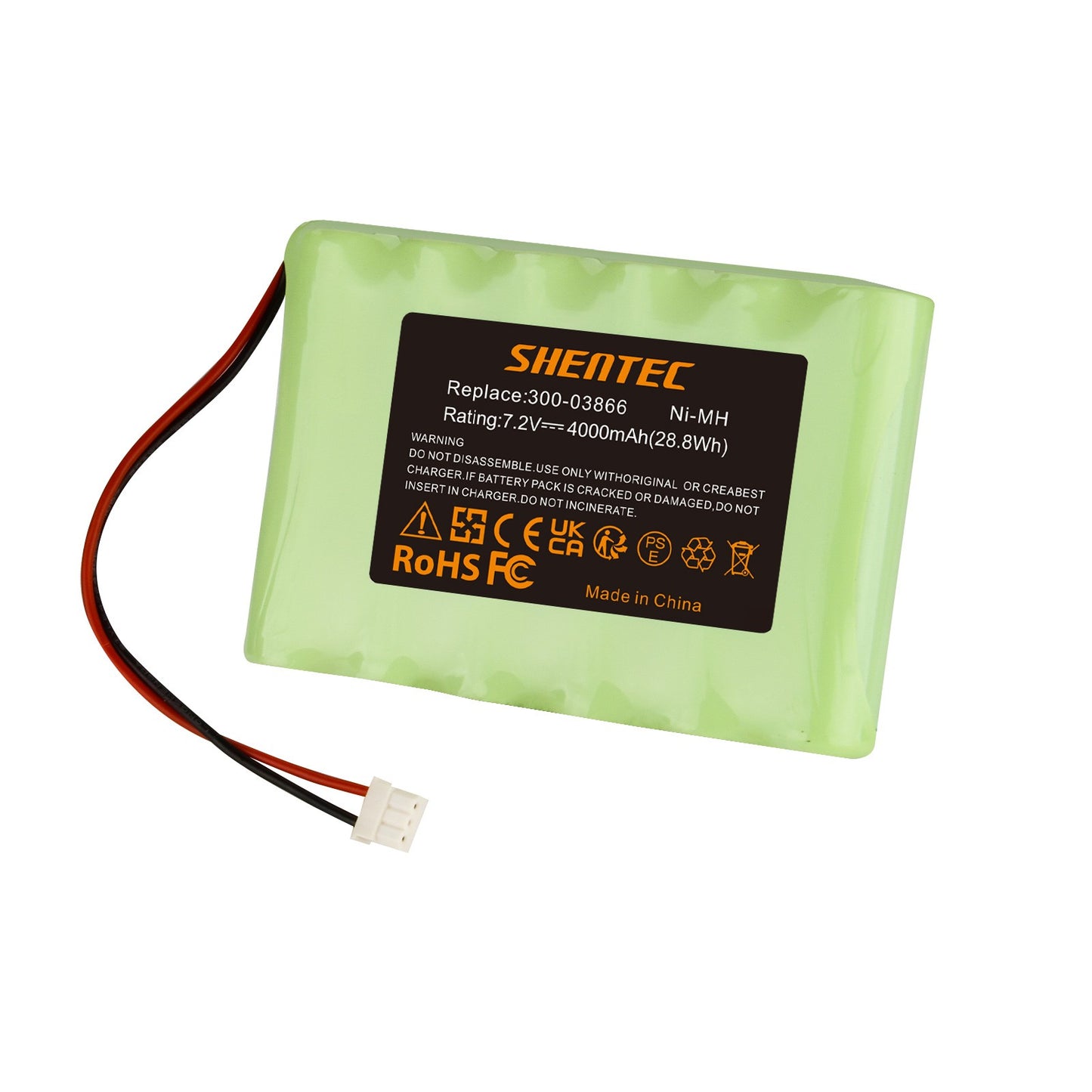 SHENTEC Batería Ni-MH de 7.2V 4000mAh para Honeywell Lynx 5100/5200/5300 300-03866 LCP500-4B