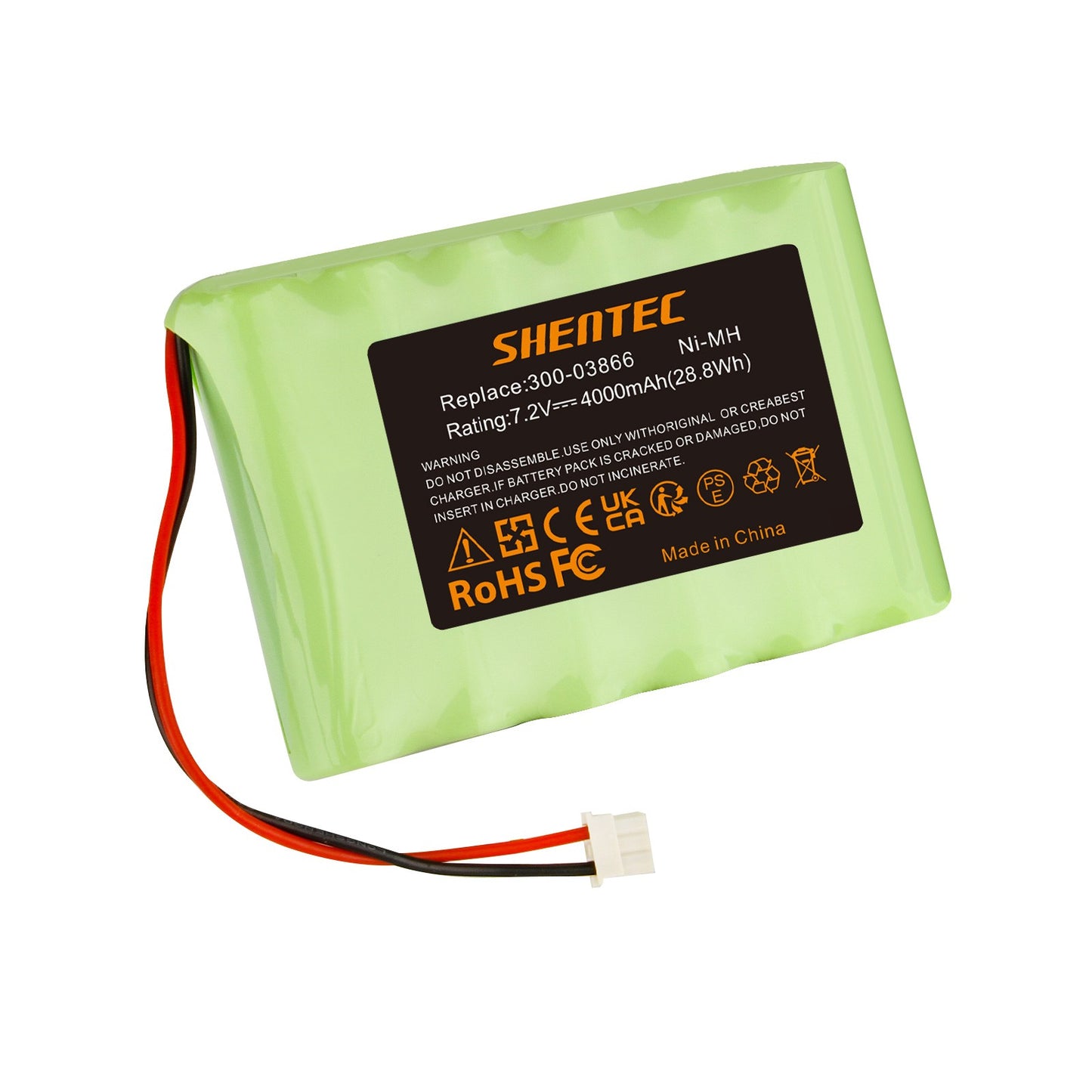 SHENTEC Batería Ni-MH de 7.2V 4000mAh para Honeywell Lynx 5100/5200/5300 300-03866 LCP500-4B