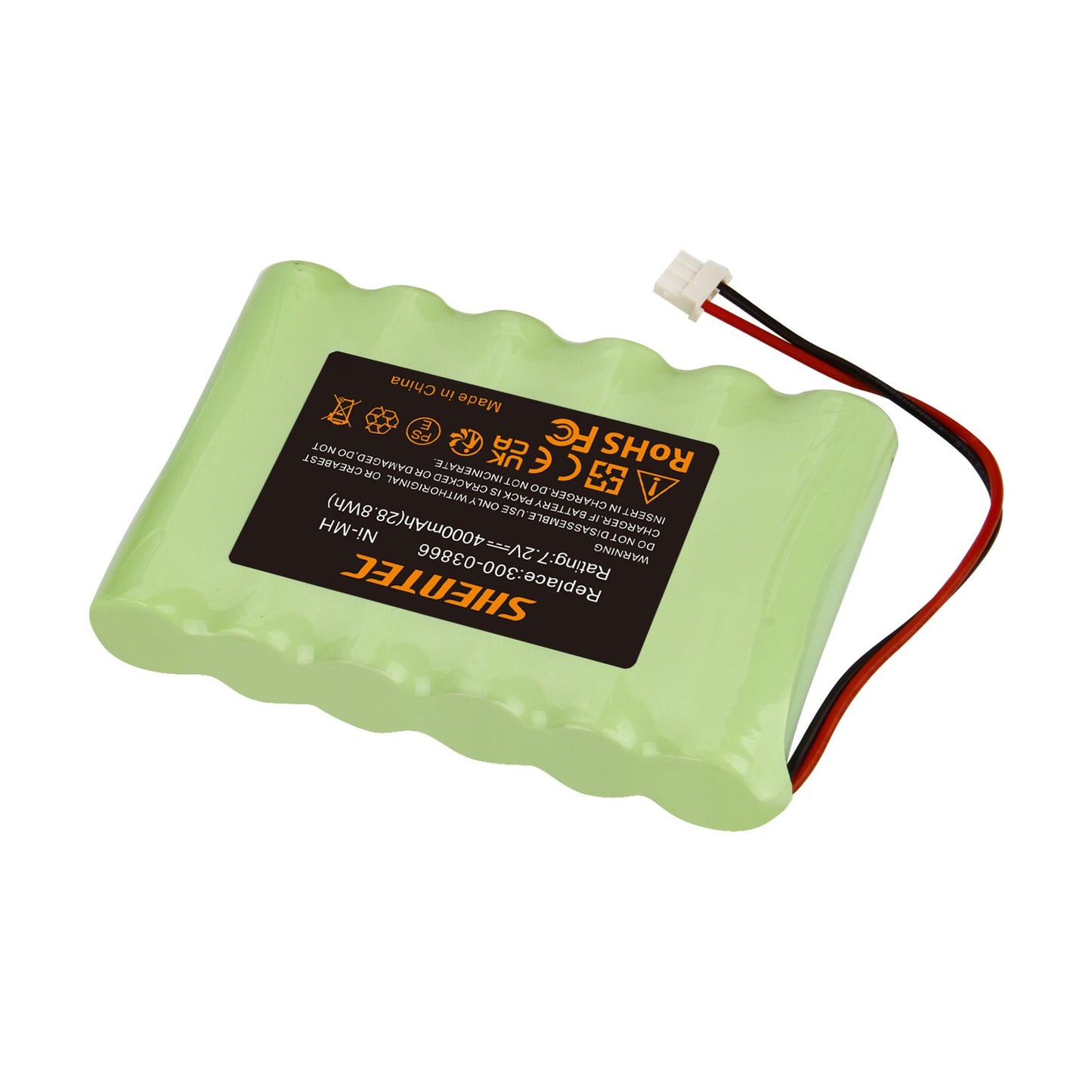 SHENTEC Batería Ni-MH de 7.2V 4000mAh para Honeywell Lynx 5100/5200/5300 300-03866 LCP500-4B