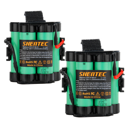 SHENTEC 2X 2.5Ah Batería Li-ion para Husqvarna 105 305 308x Gardena R75Li R45Li R70Li