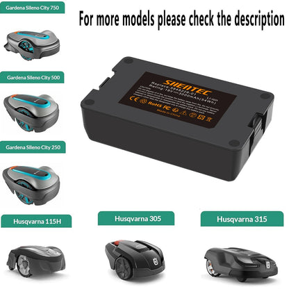 SHENTEC Batería Li-Ion 3500mAH 18V para Gardena Sileno 2020 City 2018 Sileno+R100L
