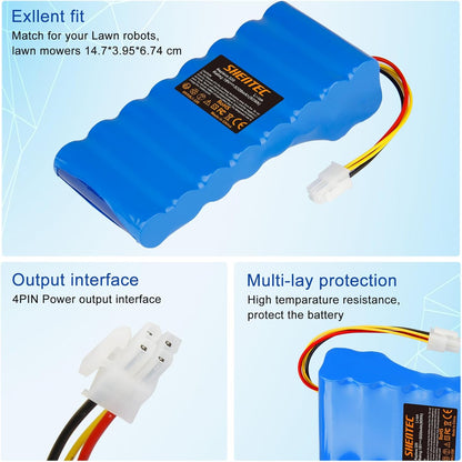 SHENTEC Batería de ion de litio 18V 5000mAh para Husqvarna Automower 320/430X/440/450X/520/550 589 58 52-01/589 58 57-01/588 14 64-01/588 14 64-02