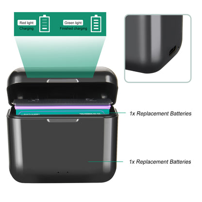 2x batería de repuesto JH-X4 de 3.0Ah 3.85V + cargador Power Box para cámara de acción Insta360 X4