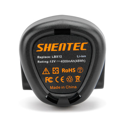 SHENTEC Batería Li-ion 4.0Ah 10.8V para Black Decker LB12 LBX12 BL1310 BL1110 GKC108 EGBL108