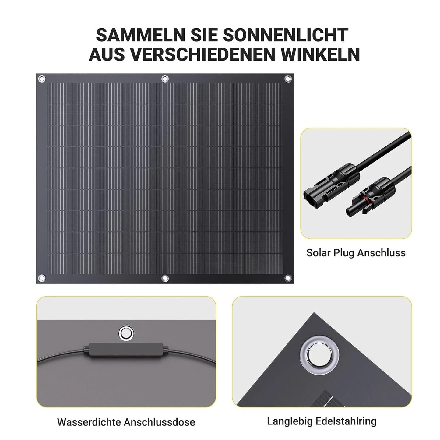 Kit solar flexible para balcón de 800 W con 4 paneles solares flexibles de 200 W e inversor de 800 W, enchufar y usar con cable AC de 5 m