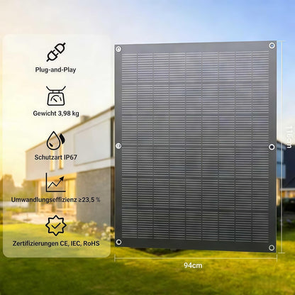 Kit solar flexible para balcón de 800 W con 4 paneles solares flexibles de 200 W e inversor de 800 W, enchufar y usar con cable AC de 5 m