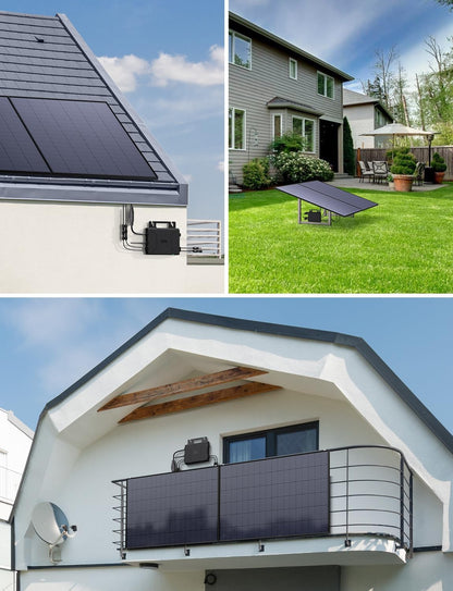 Microinversor de 800 W, estación de energía para balcón con WiFi, Plug & Play, control por app, cable de CA de 5 m, inversor fotovoltaico