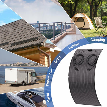 txt
Panel solar flexible de 120 W, módulo solar monocristalino flexible de 1 x 120 W para balcón, IP67, célula solar fotovoltaica aislada de la red para autocaravana, coche, cobertizo, techo y barco
