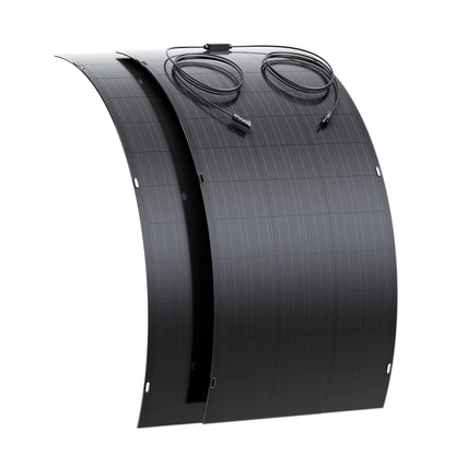 Kit de panel solar flexible de 240 W, 2 módulos de célula solar flexible de 120 W, IP67 para balcón, autocaravana, coche, cobertizo, techo y barco, fuera de la red