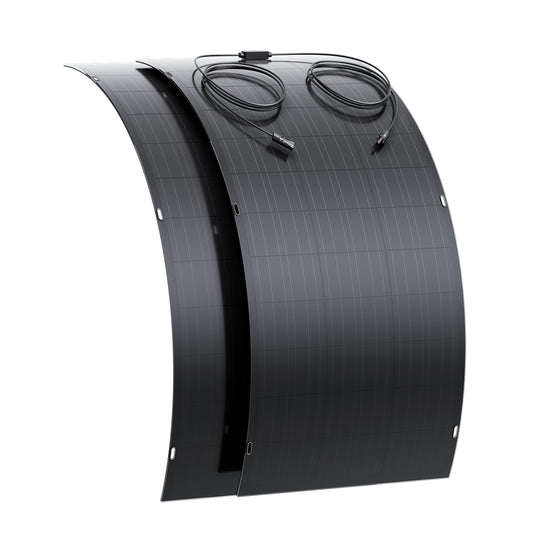 Kit de panel solar flexible de 240 W, 2 módulos de célula solar flexible de 120 W, IP67 para balcón, autocaravana, coche, cobertizo, techo y barco, fuera de la red