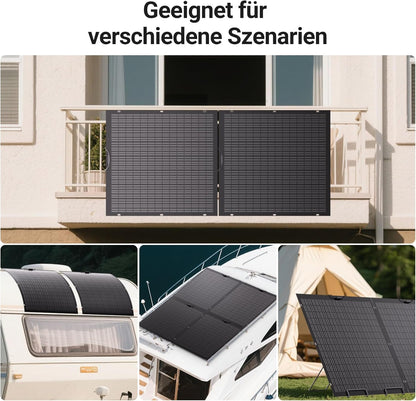 480W Kit de panel solar flexible 2 x módulo solar flexible de 240 W para autocaravana, coche, cobertizo, techo, barco, balcón, IP67, célula solar fotovoltaica aislada